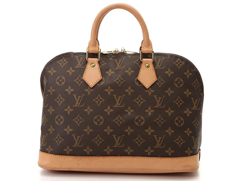 LOUIS VUITTON Alma Monogram Leather Brown